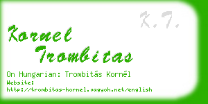 kornel trombitas business card