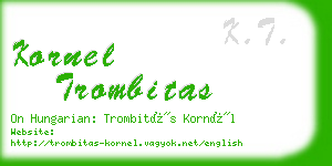 kornel trombitas business card